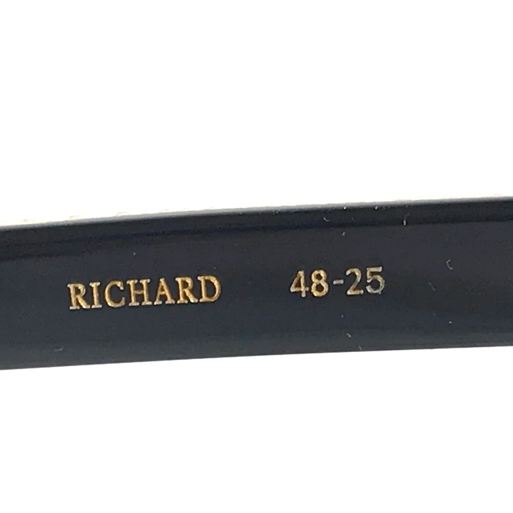 Alfred Kerbs Eyeglasses Frames RICHARD BK Shiny Black Gold Round 48-25-140